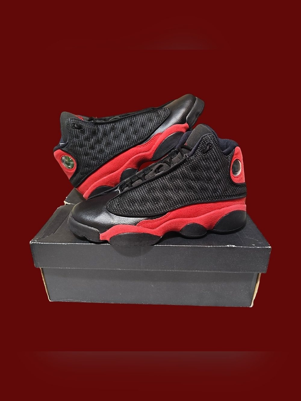 🚹 6.5Y — Air Jordan 13 Retro BG "Bred" 2017 [BLACK/TRUE RED–WHITE] 414574–004